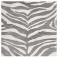 thumbnail image 1 of SAFAVIEH Portofino Henrika Abstract Shag Area Rug, Ivory/Grey, 3' x 3' Square, 1 of 7