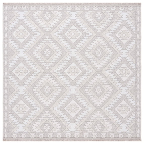 SAFAVIEH Prairie Ethelbert Geometric Area Rug, Beige/Ivory, 6'7" x 6'7" Square
