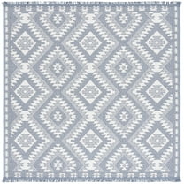 SAFAVIEH Prairie Ethelbert Geometric Area Rug, Blue/Grey, 6'7" x 6'7" Square