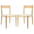 thumbnail image 1 of SAFAVIEH Pranit Dining Chair, White/Natural, Set of 2 (18.5 in. W x D x 31.5 in. H), 1 of 13