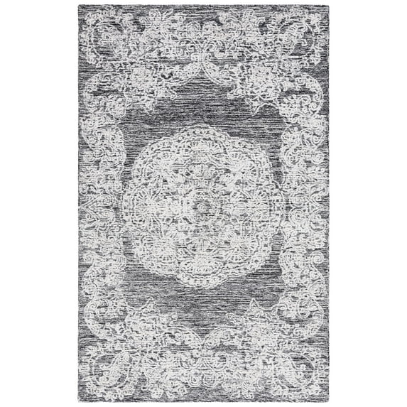 SAFAVIEH Precious Ariana Quatrefoil Area Rug, Black/Ivory, 8' x 10'
