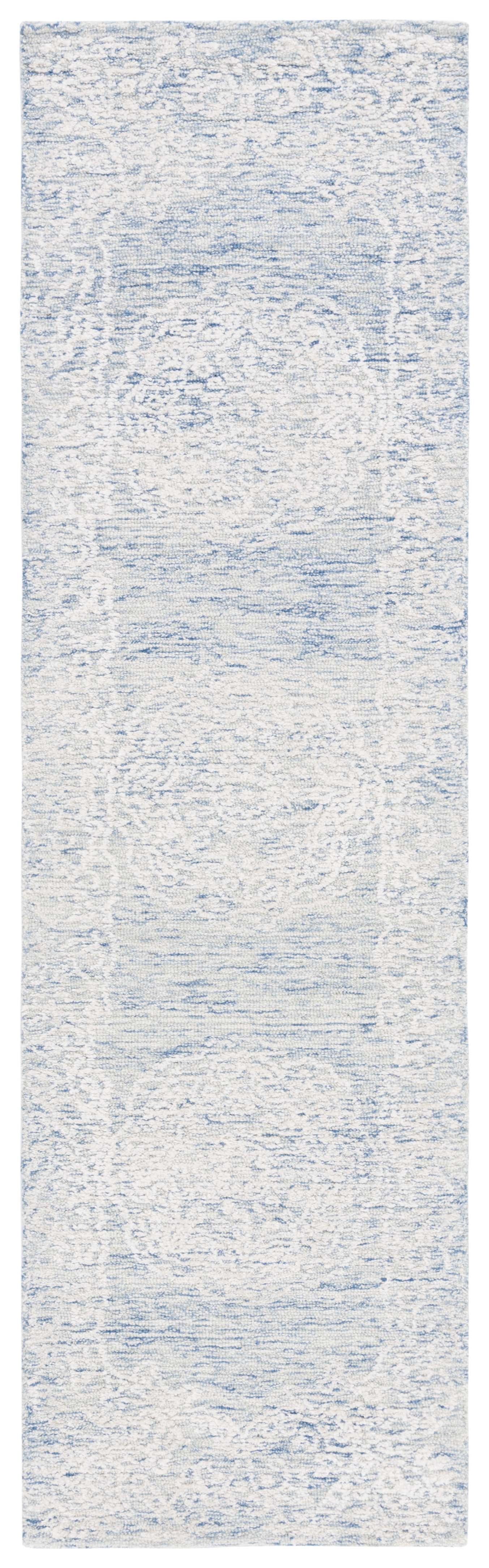 SAFAVIEH Precious Ariana Quatrefoil Runner Rug, Blue/Ivory, 2'3" x 8'