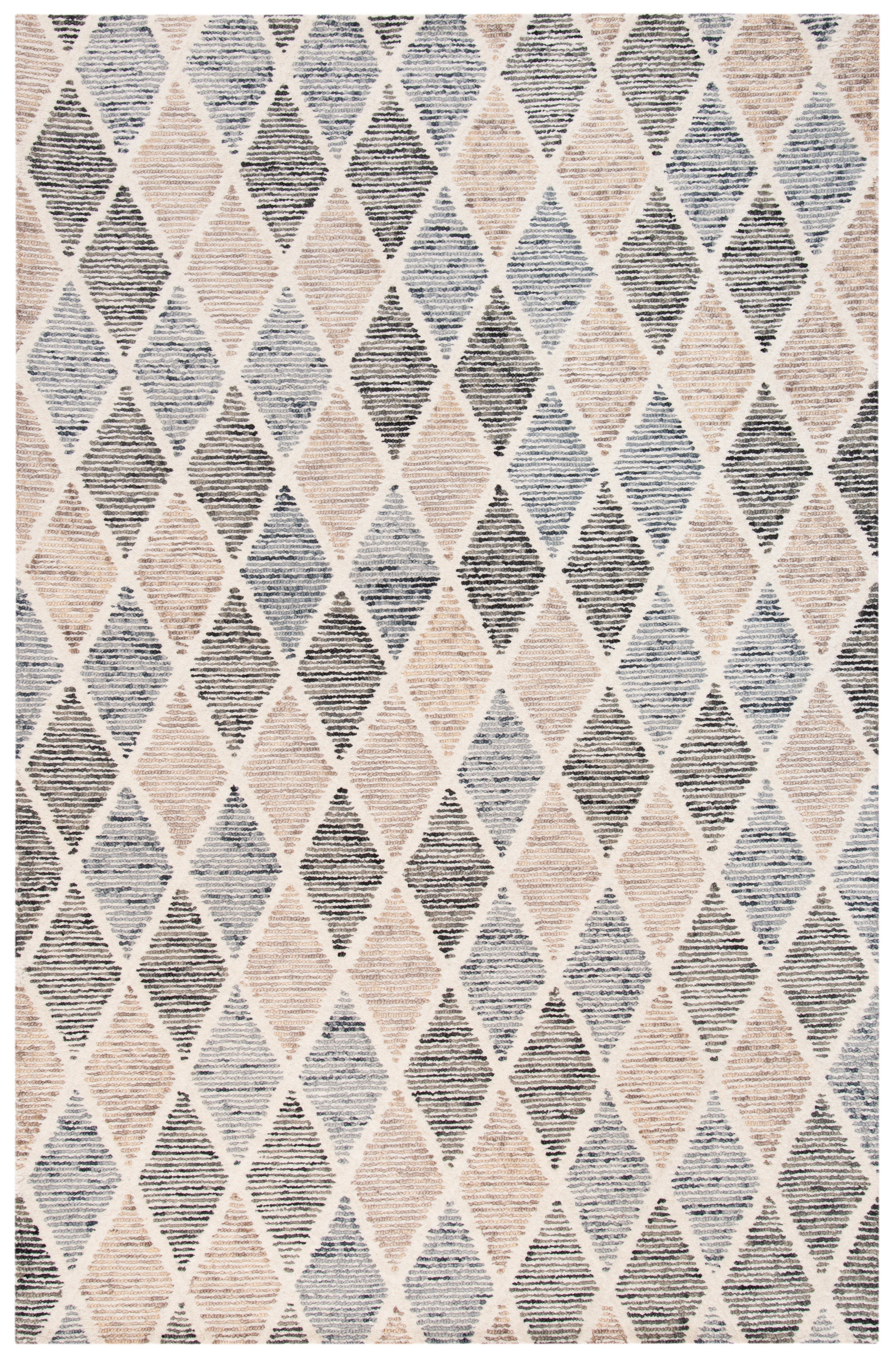 Hand-Tufted Blue Wool Reversible 8' x 10' Area Rug
