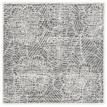 SAFAVIEH Precious Dylan Abstract Area Rug, Black/Ivory, 6' x 6' Square