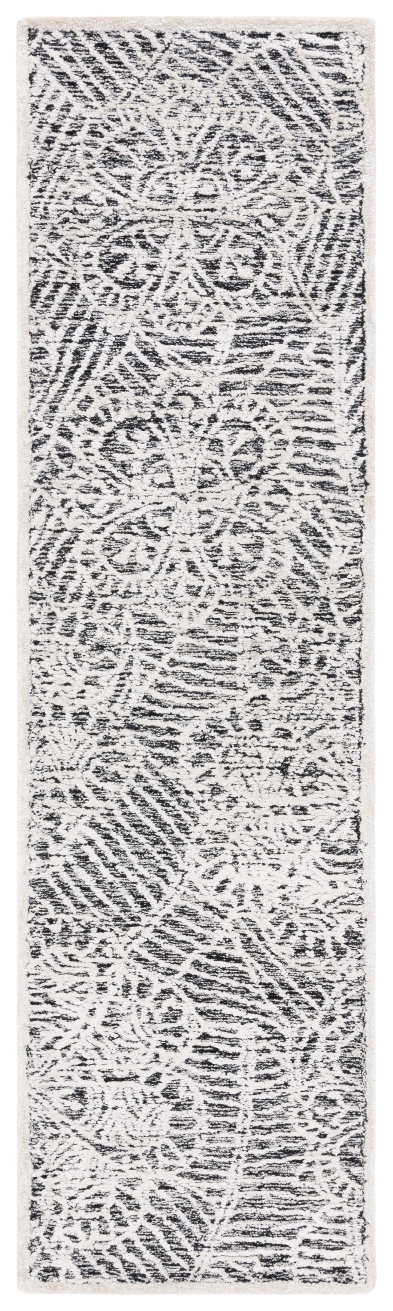 SAFAVIEH Precious Dylan Abstract Runner Rug, Black/Ivory, 2'3" x 8'