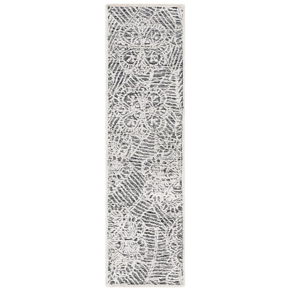 SAFAVIEH Precious Dylan Abstract Runner Rug, Black/Ivory, 2'3" x 8'