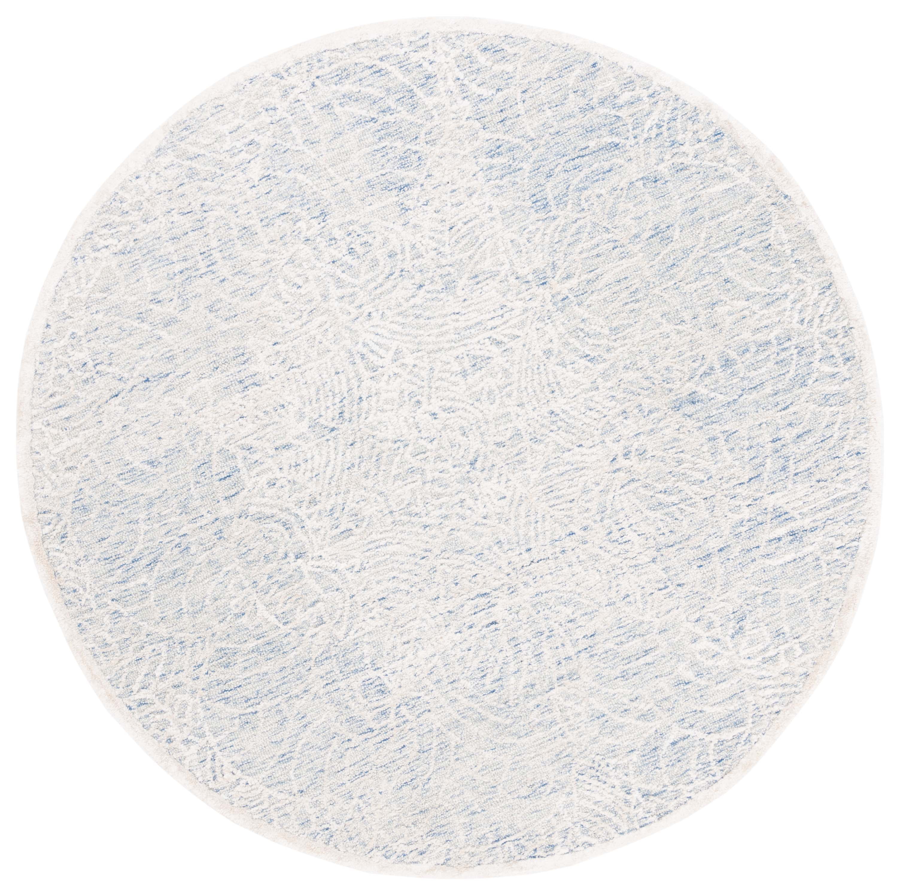 SAFAVIEH Precious Fabiana Geometric Area Rug, Blue/Ivory, 6' x 6' Round