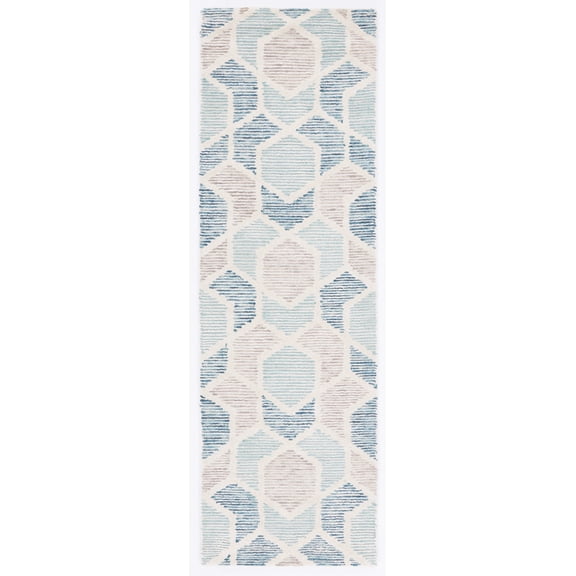 SAFAVIEH Precious Ronnette Geometric Runner Rug, Turquoise, 2'6" x 8'