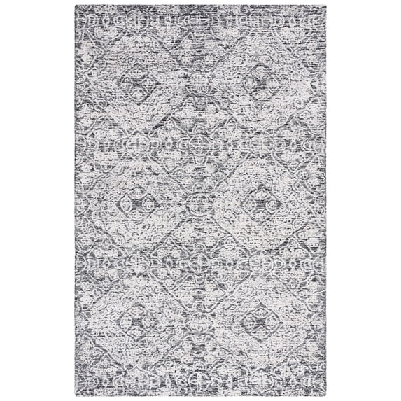 SAFAVIEH Precious Sandford Geometric Area Rug, Black/Ivory, 4' x 6'