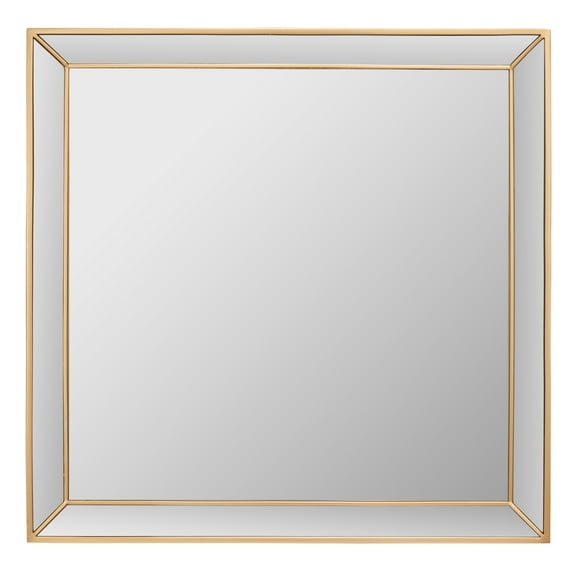 SAFAVIEH Presea 36 in. Square Solid Framed Mirror, Gold