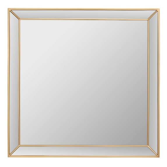 SAFAVIEH Presea 36 in. Square Solid Framed Mirror, Gold