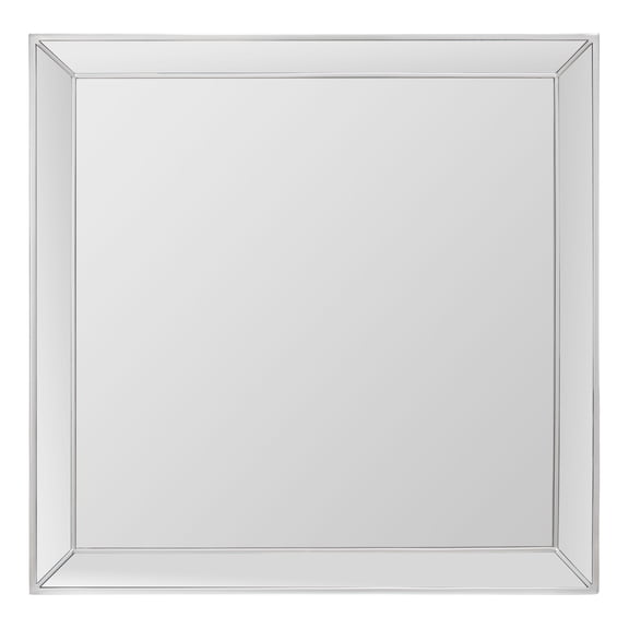 SAFAVIEH Presea 36 in. Square Solid Framed Mirror, Silver