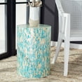 thumbnail image 1 of SAFAVIEH Presley Abstract Round Accent Table, Blue/Gold, 1 of 7