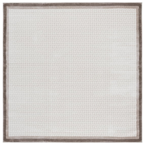 SAFAVIEH Prestige Clarisse Bordered Area Rug, Ivory/Brown, 6'7" x 6'7" Square