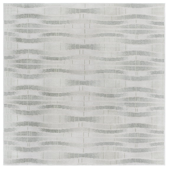 SAFAVIEH Prestige Georgiana Geometric Area Rug, Ivory/Light Green, 6'7" x 6'7" Square