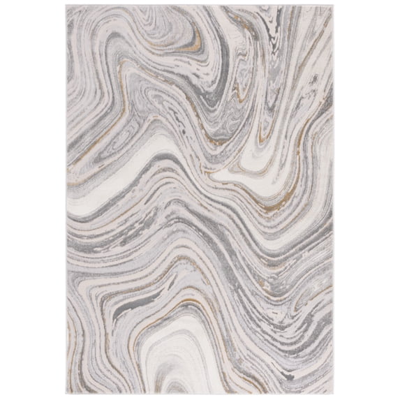 SAFAVIEH Prestige Rionach Abstract Area Rug, Ivory/Gray, 5'3" x 7'6"