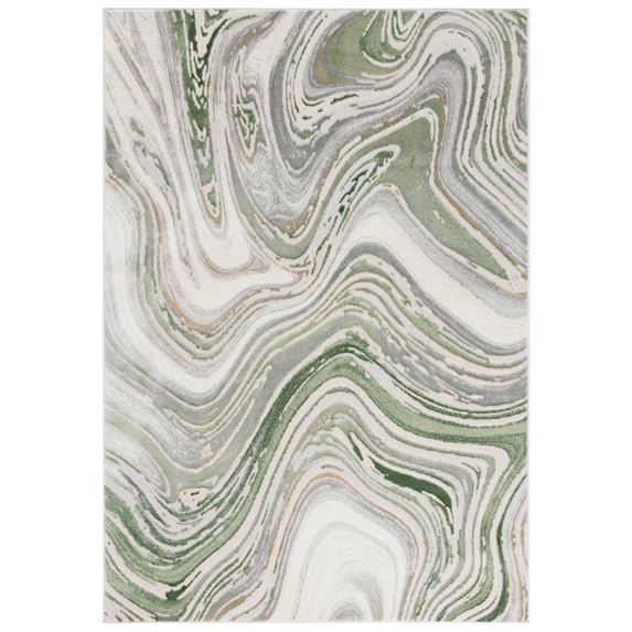 SAFAVIEH Prestige Rionach Abstract Area Rug, Ivory/Light Green, 4' x 6'