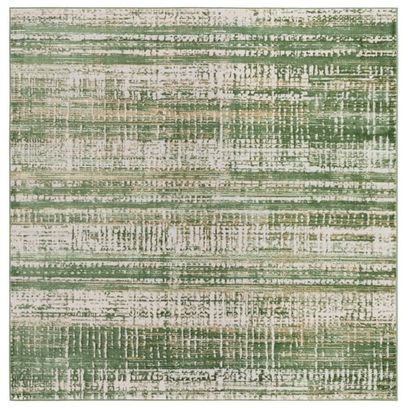 SAFAVIEH Prestige Tamsen Abstract Area Rug, Ivory/Green, 6'7" x 6'7" Square