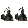 thumbnail image 1 of SAFAVIEH Priestly 2-Light A19 Black Steel Wall Sconce with Black Shade, Set of 2, 1 of 5