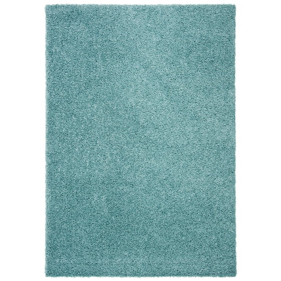 SAFAVIEH Primo Mason Solid Plush Shag Area Rug, Aqua, 4' x 6'