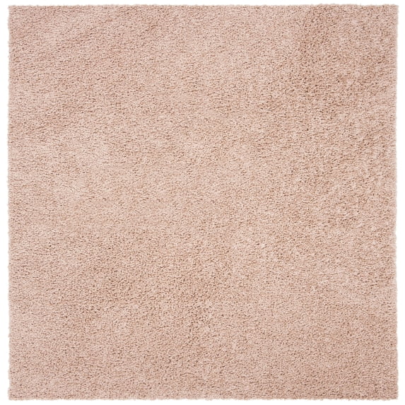 SAFAVIEH Primo Mason Solid Plush Shag Area Rug, Beige, 6'7" x 6'7" Square