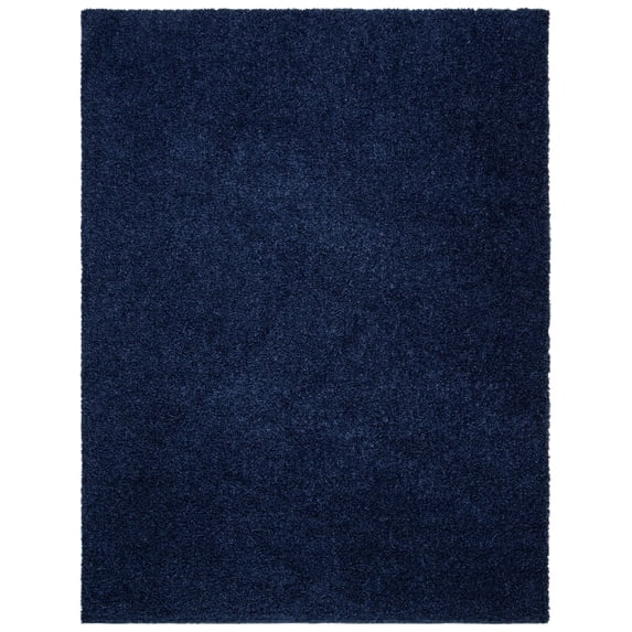 SAFAVIEH Primo Mason Solid Plush Shag Area Rug, Navy, 9' x 12'