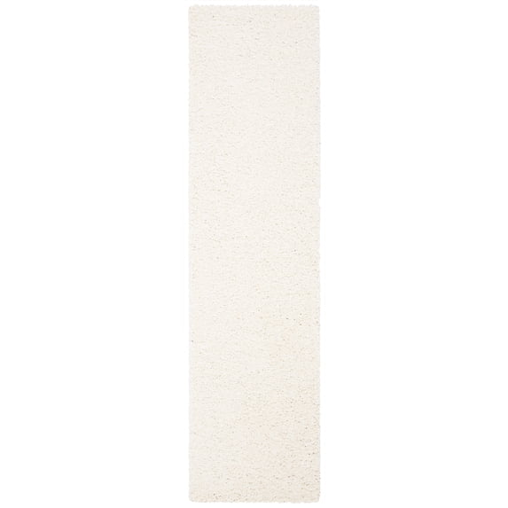 SAFAVIEH Primo Mason Solid Plush Shag Runner Rug, Ivory, 2'2" x 8'