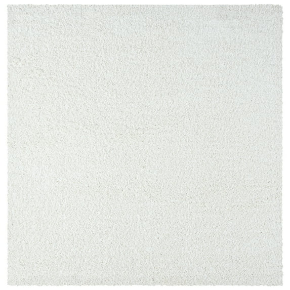 SAFAVIEH Primo Mason Solid Shag Area Rug, Ivory, 4' x 4' Square