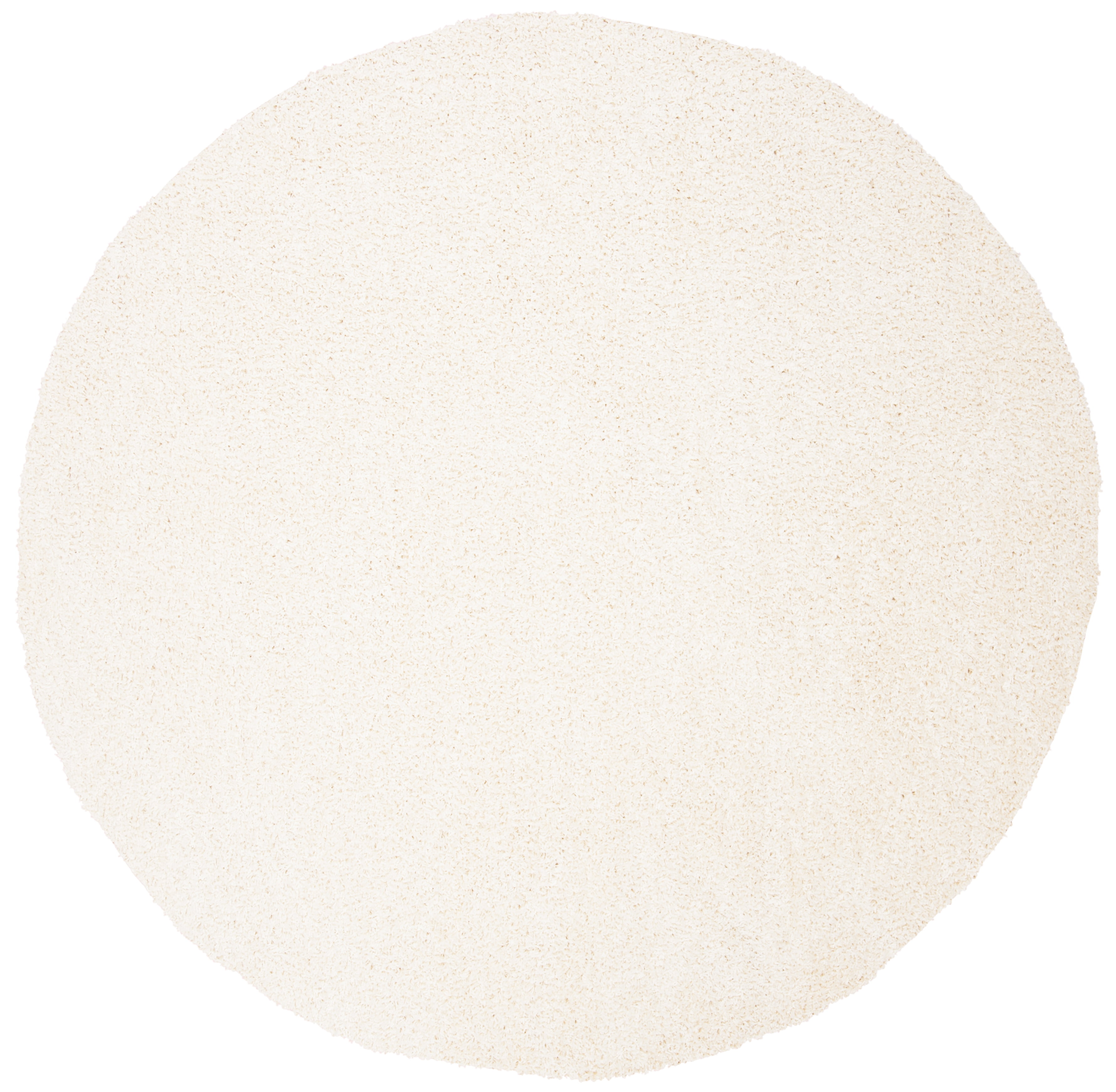 SAFAVIEH Primo Mason Solid Shag Area Rug, Ivory, 5' x 5' Round