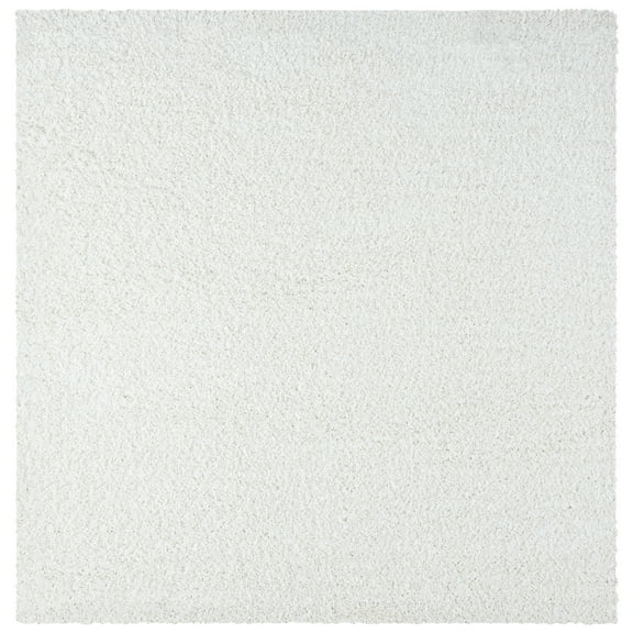SAFAVIEH Primo Mason Solid Shag Area Rug, Ivory, 5' x 5' Square