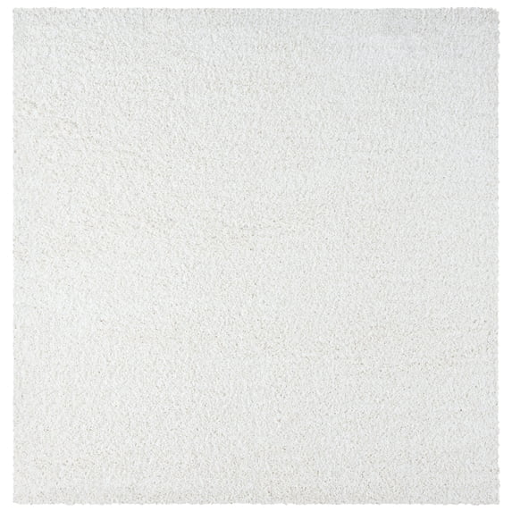 SAFAVIEH Primo Mason Solid Shag Area Rug, Ivory, 5' x 5' Square