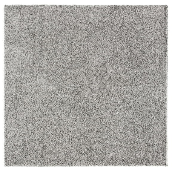 SAFAVIEH Primo Mason Solid Shag Area Rug, Light Grey, 4' x 4' Square
