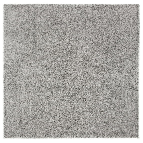 SAFAVIEH Primo Mason Solid Shag Area Rug, Light Grey, 5' x 5' Square