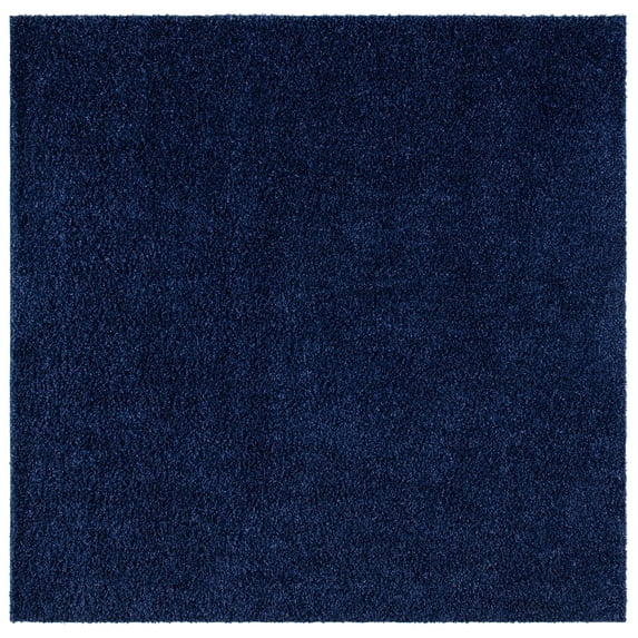 SAFAVIEH Primo Mason Solid Shag Area Rug, Navy, 5' x 5' Square
