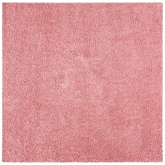 SAFAVIEH Primo Mason Solid Shag Area Rug, Rose, 4' x 4' Square