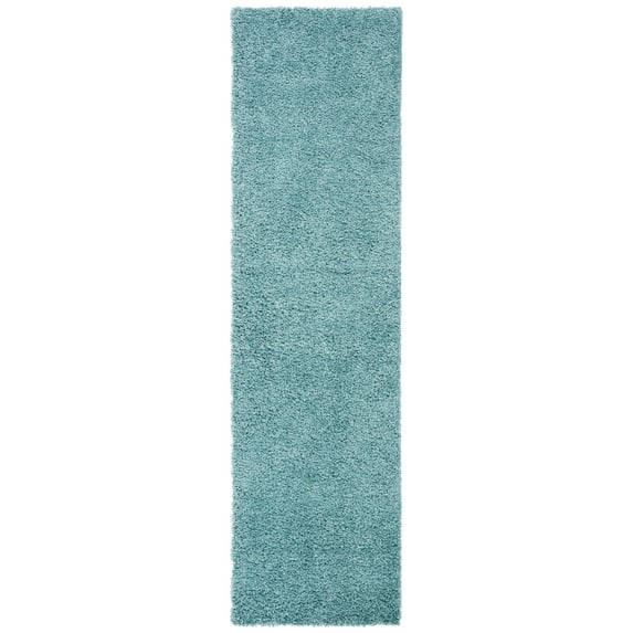 SAFAVIEH Primo Mason Solid Shag Runner Rug, Aqua, 2'2" x 10'