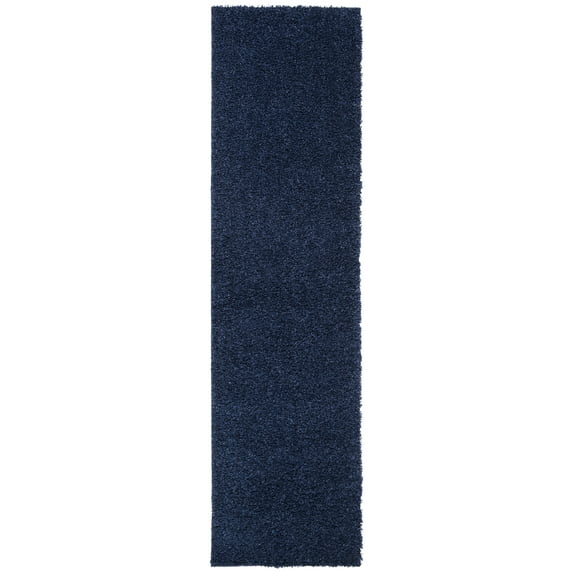 SAFAVIEH Primo Mason Solid Shag Runner Rug, Navy, 2'2" x 10'