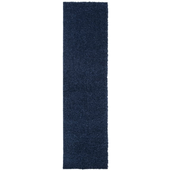 SAFAVIEH Primo Mason Solid Shag Runner Rug, Navy, 2'2" x 10'