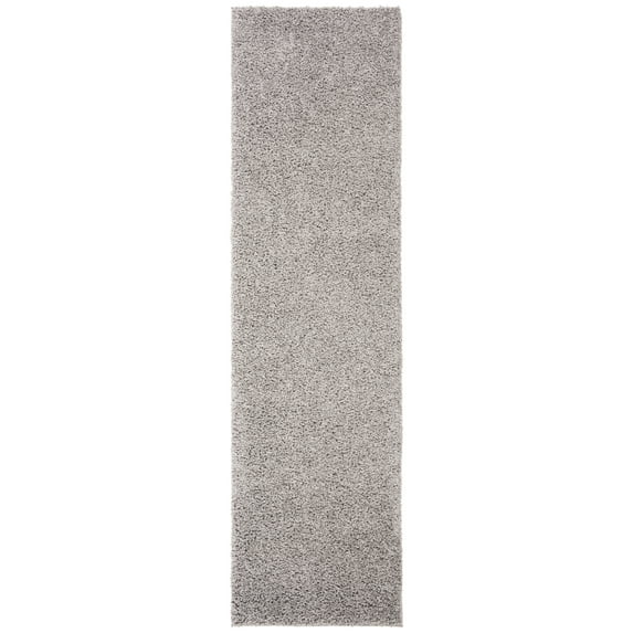 SAFAVIEH Primo Mason Solid Shag Runner Rug, Light Grey, 2'2" x 6'