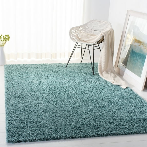 Safavieh Primo Mason Solid Shag Area Rug, Aqua, 6' x 9'