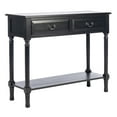 thumbnail image 1 of SAFAVIEH Primrose French 2-Drawer Black Wood Rectangle Console Table (35.5 in. W x 13 in. D x 29.5 in. H), 1 of 14