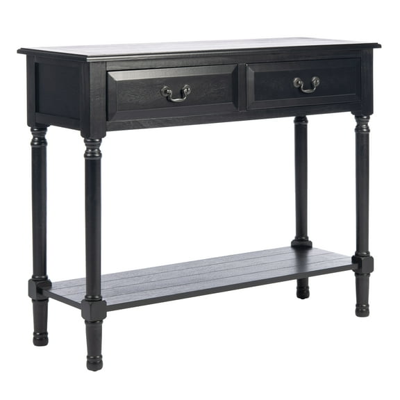 SAFAVIEH Primrose French 2-Drawer Black Wood Rectangle Console Table (35.5 in. W x 13 in. D x 29.5 in. H)