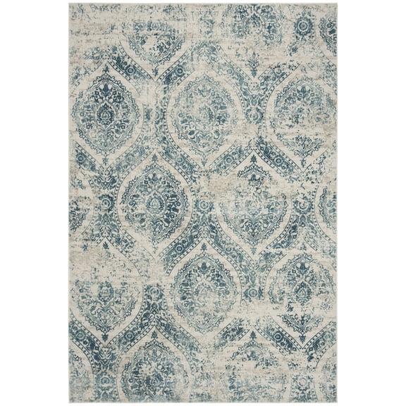 SAFAVIEH Princeton Abigail Distressed Area Rug, Blue/Beige, 6' x 9'