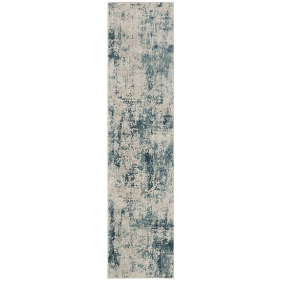 SAFAVIEH Princeton Barry Distressed Runner Rug, Blue/Beige, 2' x 7'