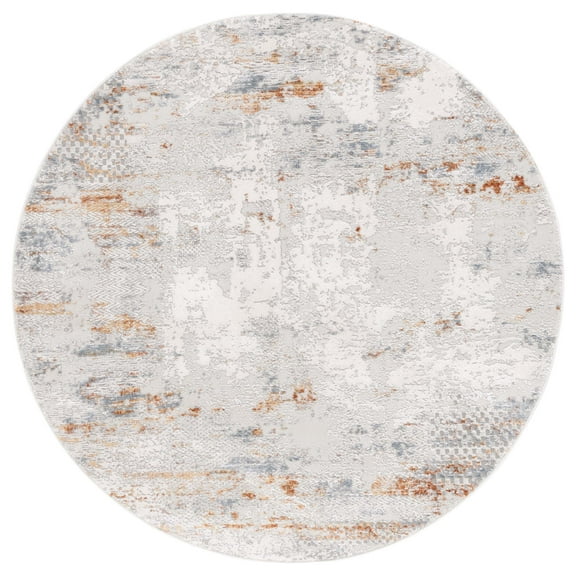 SAFAVIEH Princeton Beaufort Abstract Area Rug, Light Beige/Grey, 5' x 5' Round