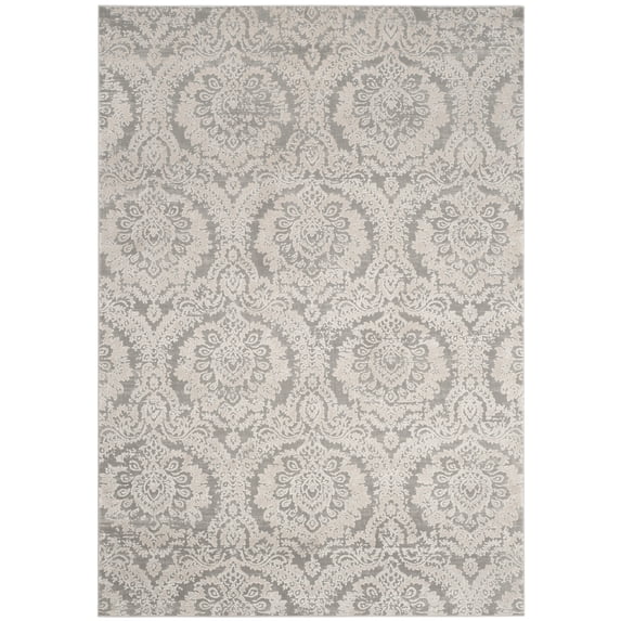SAFAVIEH Princeton Carbrey Damask Area Rug, Grey/Beige, 6' x 9'