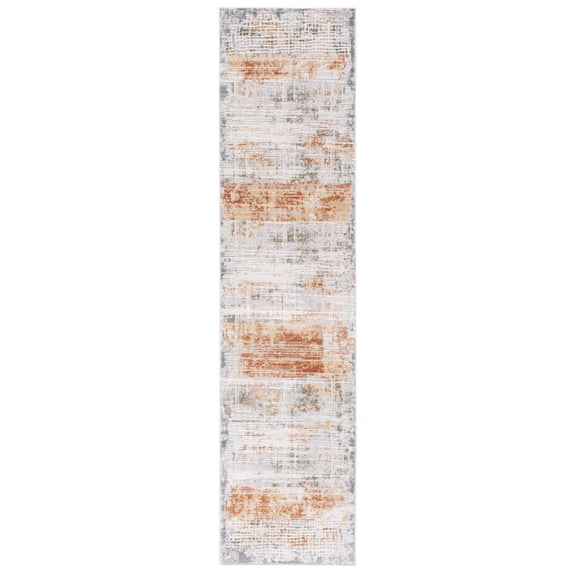 SAFAVIEH Princeton Ciera Abstract Runner Rug, Light Beige/Green, 2' x 8'