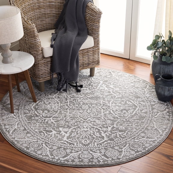Safavieh Princeton Xavier Abstract Area Rug, Gray/Beige, 5' x 5' Round