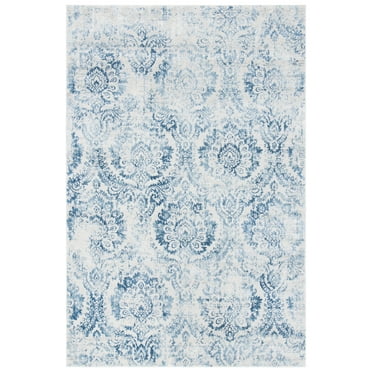 SAFAVIEH Princeton Carbrey Damask Area Rug, Blue/Beige, 5'3" x 7'6"