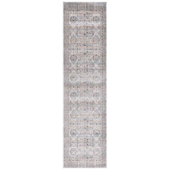 SAFAVIEH Princeton Derbhile Abstract Runner Rug, Ivory/Blue, 2'7" x 10'